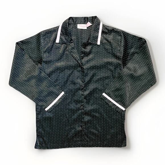 Liz Banks Intimates Black Pink Polka Dot Pajama Top Women’s Size Small Sleepwear - Picture 1 of 5